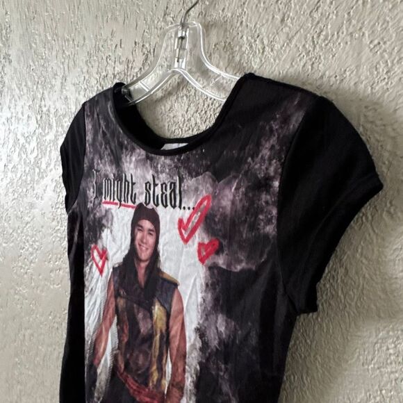 Disney Special Edition Women's Asymmetrical Tee Top Size Medium Black Graphic - Picture 9 of 11